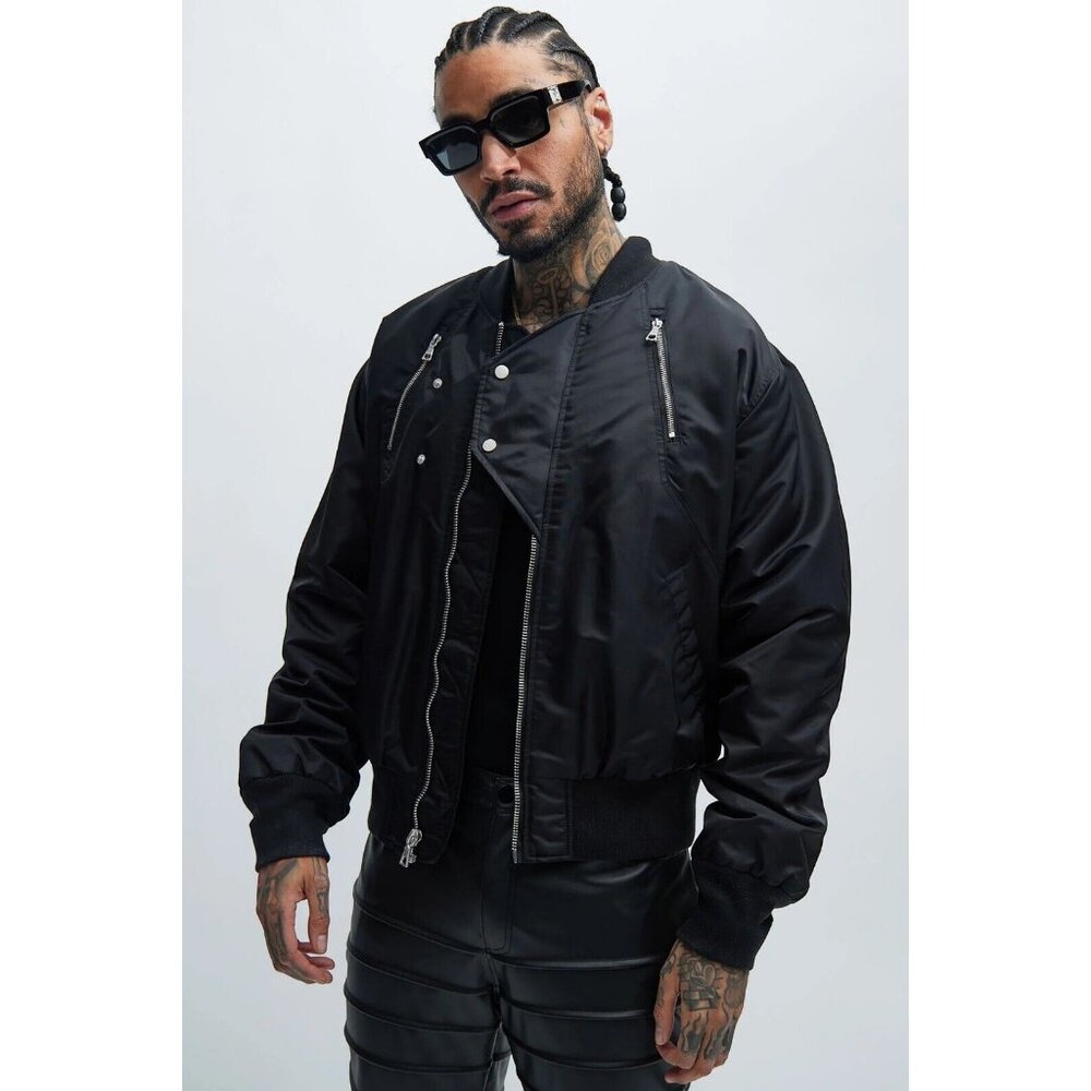 Wasted Nylon Bomber Jacket Black Men's